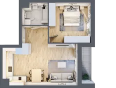 2 pokoje, mieszkanie 46,68 m², piętro 2, oferta nr C_02_15, Kolejova 1, Poznań, Grunwald, Łazarz, ul. Kolejowa 1/3