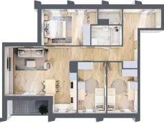 4 pokoje, mieszkanie 82,32 m², piętro 1, oferta nr D_01_11, Kolejova 1, Poznań, Grunwald, Łazarz, ul. Kolejowa 1/3