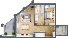 3 pokoje, apartament 75,94 m², piętro 1, oferta nr D_01_12, Kolejova 1, Poznań, Grunwald, Łazarz, ul. Kolejowa 1/3