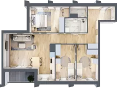 4 pokoje, mieszkanie 82,29 m², piętro 2, oferta nr D_02_22, Kolejova 1, Poznań, Grunwald, Łazarz, ul. Kolejowa 1/3