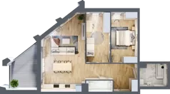 3 pokoje, mieszkanie 75,89 m², piętro 2, oferta nr D_02_23, Kolejova 1, Poznań, Grunwald, Łazarz, ul. Kolejowa 1a-d