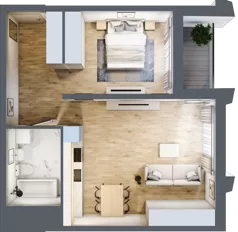 2 pokoje, mieszkanie 54,35 m², piętro 4, oferta nr D_04_37, Kolejova 1, Poznań, Grunwald, Łazarz, ul. Kolejowa 1/3