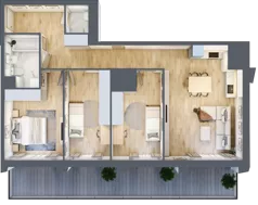4 pokoje, mieszkanie 85,18 m², piętro 5, oferta nr D_05_50, Kolejova 1, Poznań, Grunwald, Łazarz, ul. Kolejowa 1/3