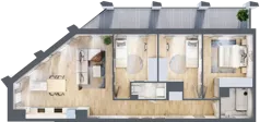 4 pokoje, mieszkanie 80,89 m², piętro 6, oferta nr D_06_54, Kolejova 1, Poznań, Grunwald, Łazarz, ul. Kolejowa 1/3