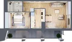 2 pokoje, mieszkanie 50,16 m², piętro 7, oferta nr D_07_57, Kolejova 1, Poznań, Grunwald, Łazarz, ul. Kolejowa 1/3