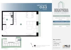 1 pokój, mieszkanie 32,95 m², parter, oferta nr C1.0.2, ul. Bogatyńska Dobry Deweloper Milo Wrocław Maślice III, Wrocław, Maślice, Fabryczna, ul. Bogatyńska