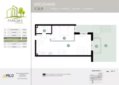 2 pokoje, mieszkanie 55,83 m², parter, oferta nr C.0.9, Parkowa Aura, Wrocław, Maślice, Fabryczna, Aleja Śliwowa 48a