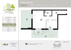 2 pokoje, mieszkanie 52,30 m², parter, oferta nr C.0.12, Parkowa Aura, Wrocław, Maślice, Fabryczna, Aleja Śliwowa 48a