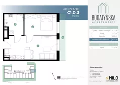 2 pokoje, mieszkanie 39,14 m², parter, oferta nr C1.0.3, ul. Bogatyńska Dobry Deweloper Milo Wrocław Maślice III, Wrocław, Maślice, Fabryczna, ul. Bogatyńska