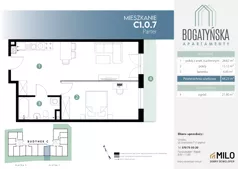 2 pokoje, mieszkanie 47,45 m², piętro 1, oferta nr C1.1.14, ul. Bogatyńska Dobry Deweloper Milo Wrocław Maślice III, Wrocław, Maślice, Fabryczna, ul. Bogatyńska