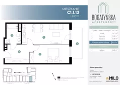2 pokoje, mieszkanie 48,10 m², piętro 1, oferta nr C1.1.13, ul. Bogatyńska Dobry Deweloper Milo Wrocław Maślice III, Wrocław, Maślice, Fabryczna, ul. Bogatyńska