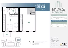 2 pokoje, mieszkanie 65,18 m², piętro 2, oferta nr C1.2.18, ul. Bogatyńska Dobry Deweloper Milo Wrocław Maślice III, Wrocław, Maślice, Fabryczna, ul. Bogatyńska