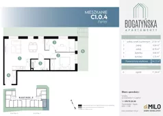 3 pokoje, mieszkanie 54,17 m², parter, oferta nr C1.0.4, ul. Bogatyńska Dobry Deweloper Milo Wrocław Maślice III, Wrocław, Maślice, Fabryczna, ul. Bogatyńska