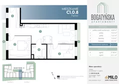 3 pokoje, mieszkanie 62,09 m², piętro 1, oferta nr C1.1.16, ul. Bogatyńska Dobry Deweloper Milo Wrocław Maślice III, Wrocław, Maślice, Fabryczna, ul. Bogatyńska