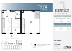 3 pokoje, mieszkanie 80,98 m², piętro 2, oferta nr C1.2.19, ul. Bogatyńska Dobry Deweloper Milo Wrocław Maślice III, Wrocław, Maślice, Fabryczna, ul. Bogatyńska