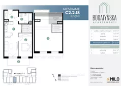 3 pokoje, mieszkanie 75,03 m², piętro 2, oferta nr C2.2.18, ul. Bogatyńska Dobry Deweloper Milo Wrocław Maślice III, Wrocław, Maślice, Fabryczna, ul. Bogatyńska