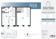 3 pokoje, mieszkanie 71,96 m², piętro 2, oferta nr C2.2.22, ul. Bogatyńska Dobry Deweloper Milo Wrocław Maślice III, Wrocław, Maślice, Fabryczna, ul. Bogatyńska