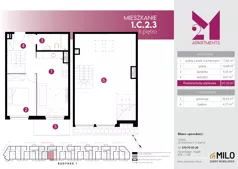 3 pokoje, mieszkanie 80,85 m², piętro 2, oferta nr 1.C.2.3, 2M Apartments Dobry Deweloper Milo Wrocław Maślice , Wrocław, Maślice, Fabryczna, ul. Zawidowska
