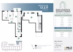 4 pokoje, mieszkanie 114,36 m², piętro 2, oferta nr C1.2.17, ul. Bogatyńska Dobry Deweloper Milo Wrocław Maślice III, Wrocław, Maślice, Fabryczna, ul. Bogatyńska