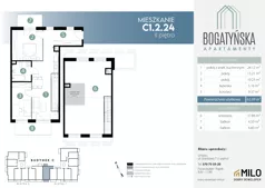 4 pokoje, mieszkanie 105,06 m², piętro 2, oferta nr C1.2.24, ul. Bogatyńska Dobry Deweloper Milo Wrocław Maślice III, Wrocław, Maślice, Fabryczna, ul. Bogatyńska
