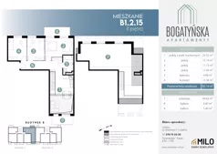 5 pokoi, mieszkanie 134,51 m², piętro 2, oferta nr B1.2.15, ul. Bogatyńska Dobry Deweloper Milo Wrocław Maślice, Wrocław, Maślice, Fabryczna, ul. Bogatyńska