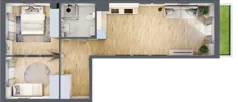 3 pokoje, mieszkanie 54,25 m², parter, oferta nr 2.B.0.4, ul. Zawidowska Dobry Deweloper Milo Wrocław Maślice, Wrocław, Maślice, Fabryczna, ul. Zawidowska