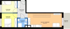 4 pokoje, mieszkanie 95,63 m², piętro 2, oferta nr 2.D.2.1, ul. Zawidowska Dobry Deweloper Milo Wrocław Maślice, Wrocław, Maślice, Fabryczna, ul. Zawidowska