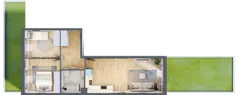 3 pokoje, mieszkanie 52,98 m², parter, oferta nr 1.C.0.1, 2M Apartments Dobry Deweloper Milo Wrocław Maślice , Wrocław, Maślice, Fabryczna, ul. Zawidowska