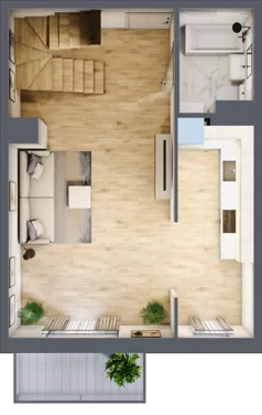 2 pokoje, mieszkanie 77,07 m², piętro 2, oferta nr 1.E.2.2, 2M Apartments Dobry Deweloper Milo Wrocław Maślice, Wrocław, Maślice, Fabryczna, ul. Zawidowska