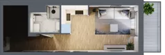 2 pokoje, mieszkanie 47,30 m², piętro 2, oferta nr 1.C.2.4, 2M Apartments Dobry Deweloper Milo Wrocław Maślice , Wrocław, Maślice, Fabryczna, ul. Zawidowska