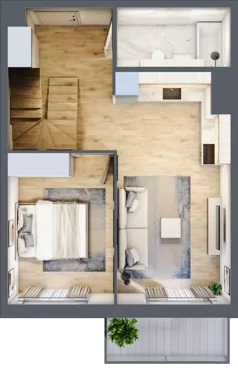 3 pokoje, mieszkanie 80,83 m², piętro 2, oferta nr 1.B.2.3, 2M Apartments Dobry Deweloper Milo Wrocław Maślice , Wrocław, Maślice, Fabryczna, ul. Zawidowska