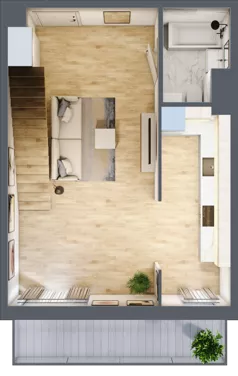 2 pokoje, mieszkanie 74,87 m², piętro 2, oferta nr 1.G.2.3, 2M Apartments Dobry Deweloper Milo Wrocław Maślice , Wrocław, Maślice, Fabryczna, ul. Zawidowska