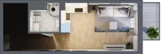 2 pokoje, mieszkanie 47,29 m², piętro 2, oferta nr 1.E.2.4, 2M Apartments Dobry Deweloper Milo Wrocław Maślice , Wrocław, Maślice, Fabryczna, ul. Zawidowska