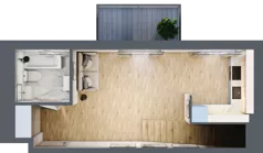 2 pokoje, mieszkanie 48,56 m², piętro 2, oferta nr 1.C.2.5, 2M Apartments Dobry Deweloper Milo Wrocław Maślice , Wrocław, Maślice, Fabryczna, ul. Zawidowska