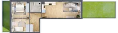 3 pokoje, mieszkanie 52,81 m², parter, oferta nr 1.B.0.4, 2M Apartments Dobry Deweloper Milo Wrocław Maślice , Wrocław, Maślice, Fabryczna, ul. Zawidowska