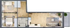 3 pokoje, mieszkanie 52,96 m², piętro 1, oferta nr 1.E.1.1, 2M Apartments Dobry Deweloper Milo Wrocław Maślice , Wrocław, Maślice, Fabryczna, ul. Zawidowska