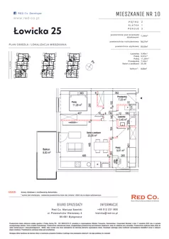 3 pokoje, mieszkanie 54,38 m², piętro 2, oferta nr 10, Łowicka 25, Bydgoszcz, Brdyujście, ul. Łowicka 25