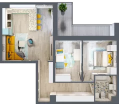 3 pokoje, mieszkanie 63,94 m², piętro 2, oferta nr 3.1.24., Apartamenty Stawowa, Opole, Szczepanowice, ul. Stawowa 59D-E