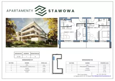 3 pokoje, mieszkanie 65,12 m², piętro 1, oferta nr 2.1.12., Apartamenty Stawowa, Opole, Szczepanowice, ul. Stawowa 59D-E