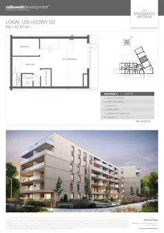 Lokal użytkowy 61,51 m², oferta nr U3, Apartamenty Antoniuk - lokale usługowe, Białystok, Antoniuk, ul. Antoniuk Fabryczny