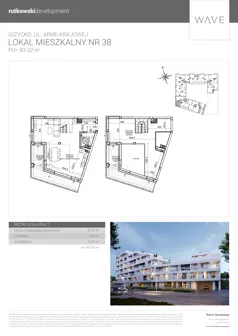 1 pokój, apartament 86,80 m², piętro 4, oferta nr M38, Wave - Etap 2, Giżycko, ul. Armii Krajowej