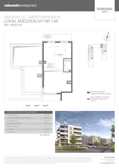 1 pokój, mieszkanie 99,53 m², piętro 5, oferta nr M144, Parkowa Osiedle, Grajewo, ul. mjr. Jana Tabortowskiego 6