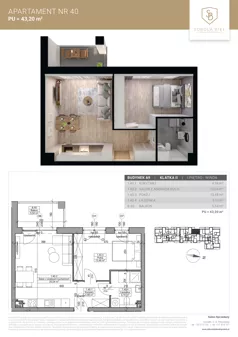 2 pokoje, mieszkanie 43,20 m², piętro 1, oferta nr M40, Sobola Biel - Budynek A9, Suwałki, ul. Aleksandry Piłsudskiej