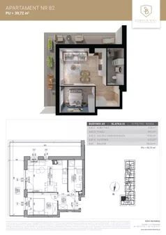 2 pokoje, mieszkanie 39,72 m², piętro 4, oferta nr M82, Sobola Biel - Budynek A9, Suwałki, ul. Aleksandry Piłsudskiej