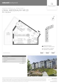2 pokoje, mieszkanie 50,03 m², parter, oferta nr M20, Ignatki Forest - Etap 1, Ignatki-Osiedle, ul. Działkowa 1