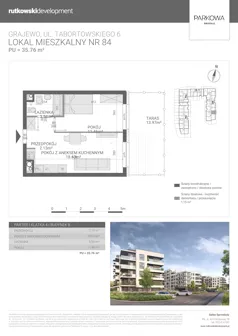 2 pokoje, mieszkanie 35,76 m², parter, oferta nr M84, Parkowa Osiedle, Grajewo, ul. mjr. Jana Tabortowskiego 6