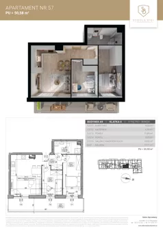 3 pokoje, mieszkanie 50,58 m², piętro 5, oferta nr M57, Sobola Biel - Budynek A9, Suwałki, ul. Aleksandry Piłsudskiej
