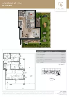 3 pokoje, mieszkanie 58,34 m², parter, oferta nr M61, Sobola Biel - Budynek A9, Suwałki, ul. Aleksandry Piłsudskiej