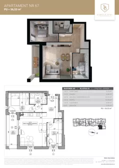 3 pokoje, mieszkanie 56,53 m², piętro 1, oferta nr M67, Sobola Biel - Budynek A9, Suwałki, ul. Aleksandry Piłsudskiej
