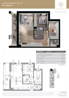 3 pokoje, mieszkanie 60,68 m², piętro 2, oferta nr M70, Sobola Biel - Budynek A9, Suwałki, ul. Aleksandry Piłsudskiej